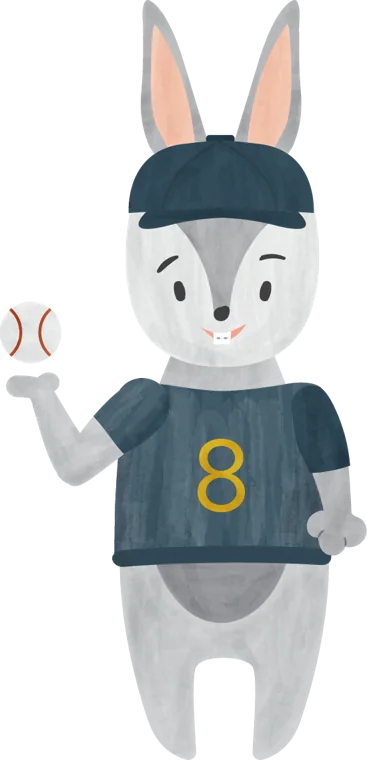 Rabbit character in a baseball cap